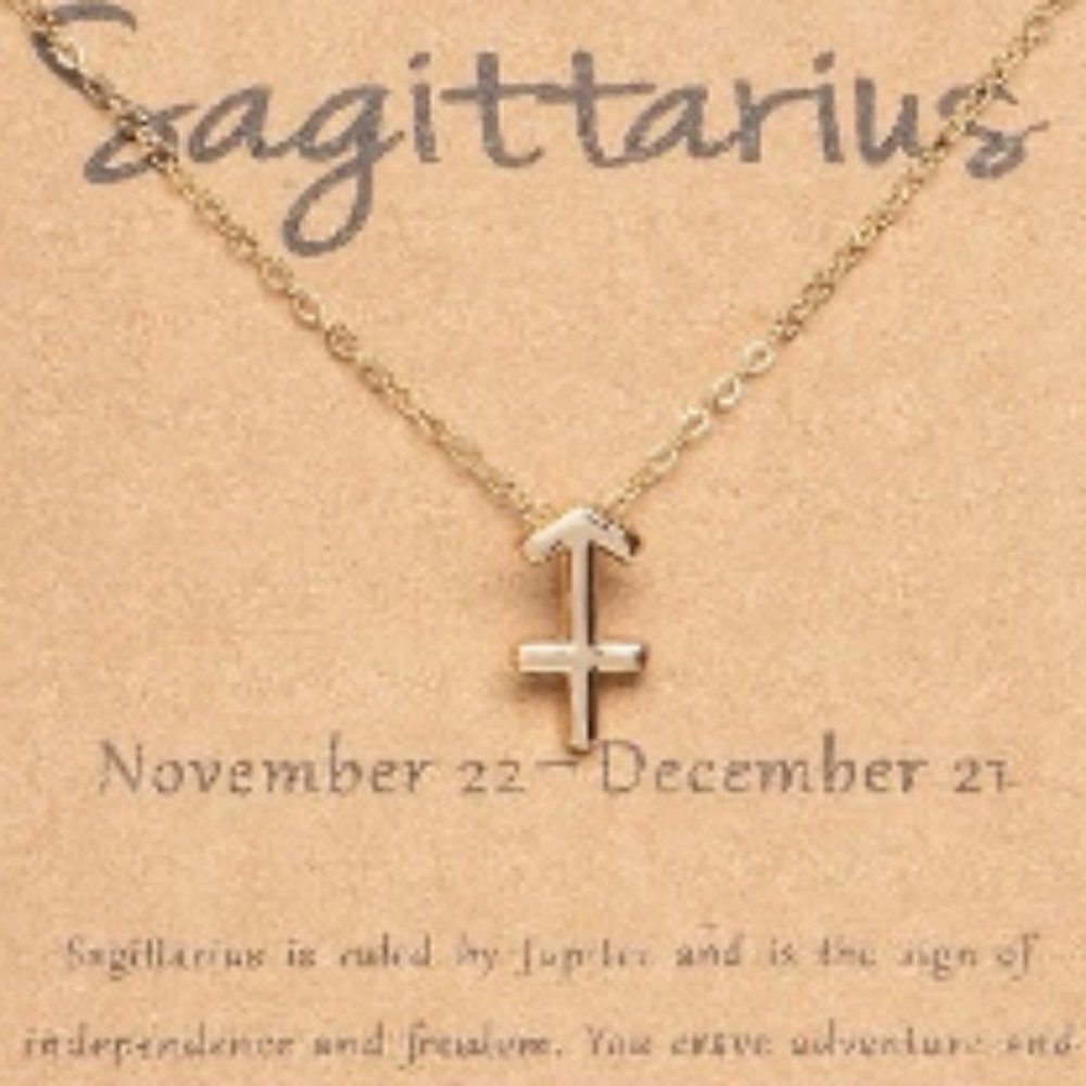 NWT, Sagittarius Zodiac Sign Gold Charm Necklace